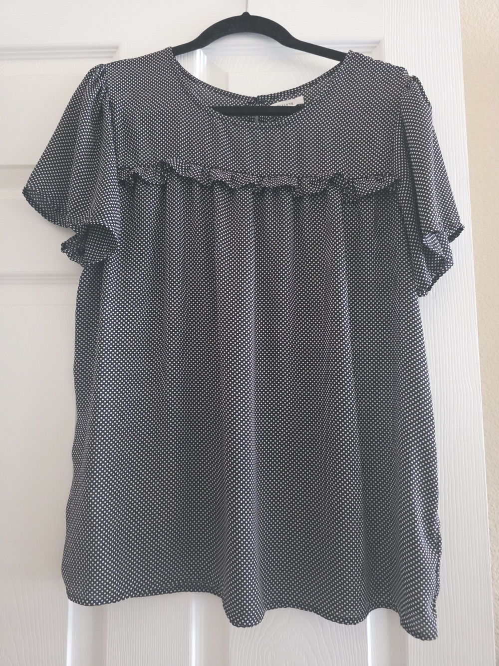 Pleione Black and White Polka Dot Blouse